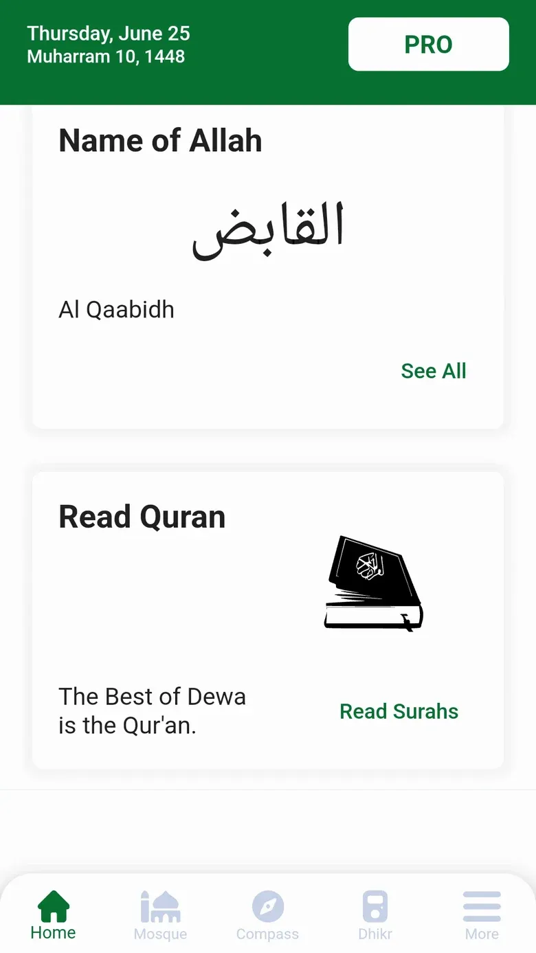 Muslim Guide app screen