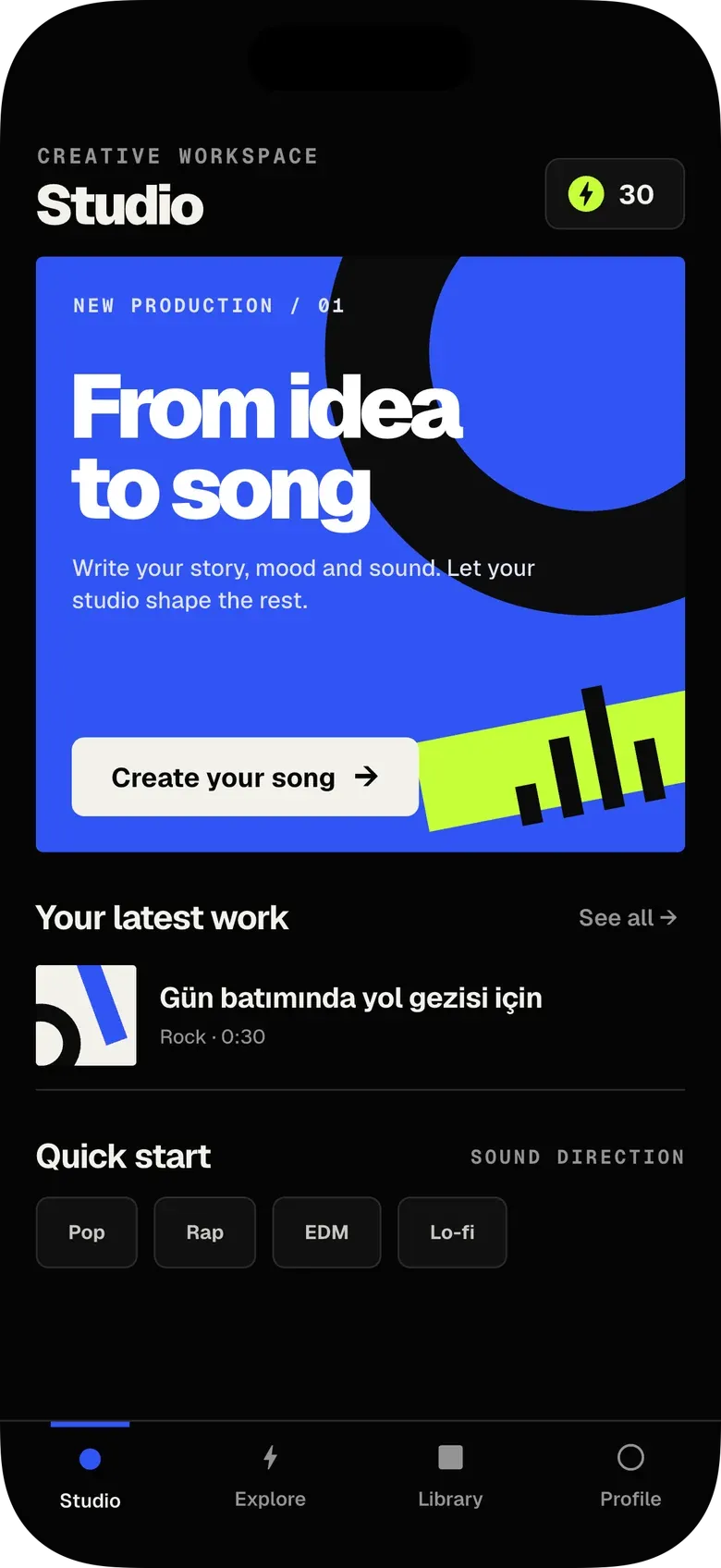 Melodyia app screen